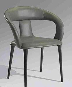 Anya Gray PU Upholstersted Dining Chair w/Gunmetal Metal Frame by BH Furniture