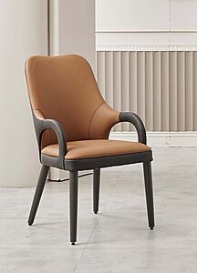 Aria Adobe Orange/Dark Gray PU Two-Tone Upholstersted Arm Chair w/Wooden Legs by BH Furniture