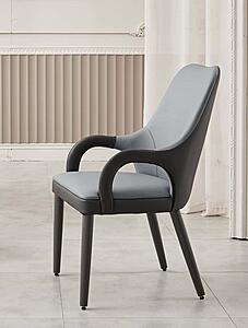 Aria Adobe Sky Blue/Dark Gray PU Two-Tone Upholstersted Arm Chair w/Wooden Legs by BH Furniture