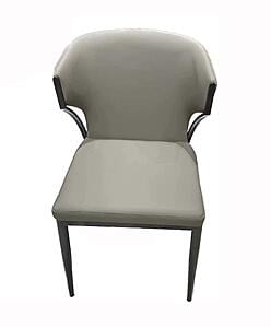 Arlo Light Gray PU Upholstersted Dining Chair w/Gunmetal Metal Frame by BH Furniture