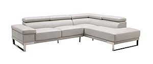 Baxter Smoke Gray Leather Sectional w/Motion Headrest by BH Furniture