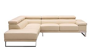 Baxter Beige Leather Sectional w/Motion Headrest by BH Furniture