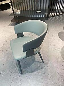 Carla Light Gray/Dark Gray PU Upholstersted Dining Chair w/Gunmetal Metal Frame by BH Furniture