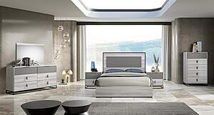 Fiona Gray Eucalipto High Gloss Bedroom Set by BH Furniture