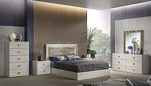 Gilda Vangard Marble High Gloss Bedroom Set by BH Furniture