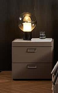 Grace Dark Taupe Leather 2 Drawers Nightstand by BH Furniture