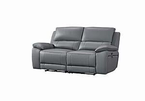 Hailey Dark Gray Leather/PVC Sofa by BH Furniture