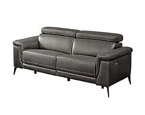 Hendrix NL5102 Dark Gray Leather Electric Recliner Loveseat by BH Furniture