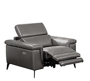 Hendrix NL5102 Dark Gray Leather Electric Recliner Chair by BH Furniture