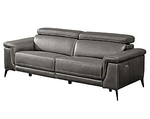 Hendrix NL5102 Dark Gray Leather Electric Recliner Sofa by BH Furniture