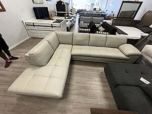 [Floor Sample] ML157 V990 Smoke Top Grain Leather Sectional by BH Furniture