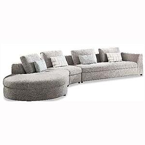 S389 Beige Circular Fabric Sectional by BH Furniture