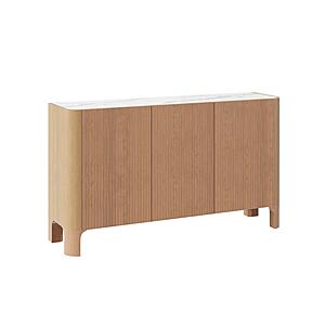 Whitney GJ-202301 Marble Top Storage Buffet w/MDF & Solid Ash Wood Frame by BH Furniture