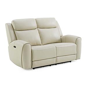 Wonder Sandstone Leather/PVC Loveseat by BH Furniture