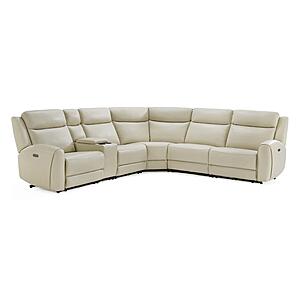 Wonder Sandstone Leather/PVC 6-Piece Sectional by BH Furniture