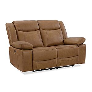 Wyatt Butternut Leather/PVC Loveseat by BH Furniture