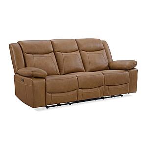 Wyatt Butternut Leather/PVC 3-Seater Sofa by BH Furniture