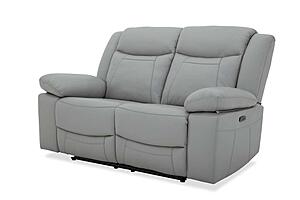 Wyatt Light Gray Leather/PVC Loveseat by BH Furniture