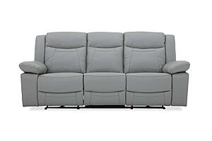 Wyatt Light Gray Leather/PVC 3-Seater Sofa by BH Furniture