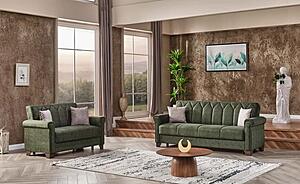 Nova Green Loveseat Sleeper by Casamode