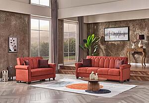 Nova Orange Loveseat Sleeper by Casamode