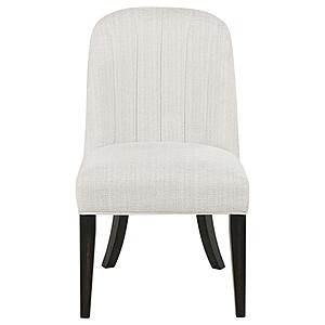 Leandro Upholstered Dining Side Chair - Cream (Set of 2) by Coaster