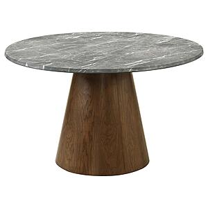 Franklin 50" Round Dining Table - Grey & Dark Oak by Coaster