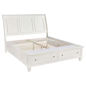 Sandy Beach Wood Eastern King Storage Panel Bed - Cream White by Coaster