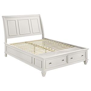 Sandy Beach Wood Queen Storage Panel Bed - Cream White by Coaster