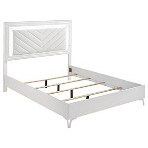 Cassia Queen LED Panel Bed - White High Gloss by Coaster