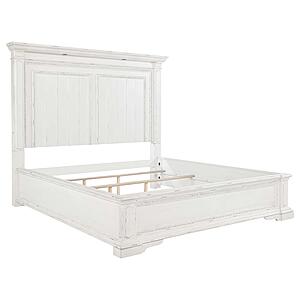 Mckinney Eastern King LED Light Panel Bed - Vintage White by Coaster