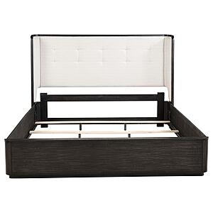Leandro 55" Eastern King Wingback Bed - Burnished Black by Coaster