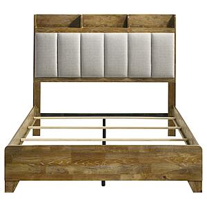 Henderson 57" Eastern King Bookcase Panel Bed - Medium Oak by Coaster