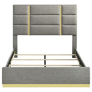 Ines 52" Fabric Upholstered Queen Panel Bed - Grey by Coaster