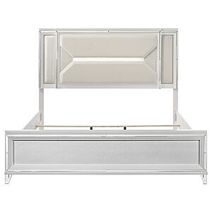 Marmore 64" Eastern King Panel Bed LED Headboard - White by Coaster