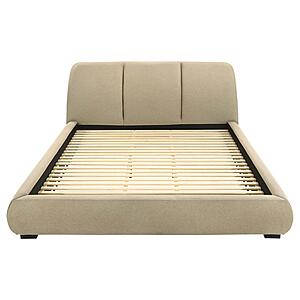 Mokena 46" Upholstered Eastern King Platform Bed - Brown by Coaster