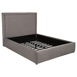 Lawson 54" Upholstered Queen Platform Bed - Mushroom by Coaster