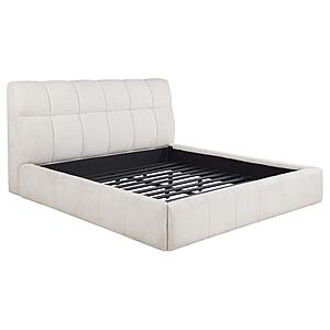 Nollet 48" Upholstered California King Platform Bed - Cream by Coaster