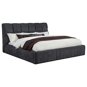 Nollet 48" Upholstered Eastern King Platform Bed - Grey by Coaster