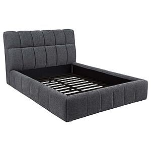 Nollet 48" Upholstered Queen Panel Platform Bed - Grey by Coaster