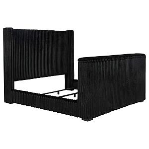 Centergrove Upholstered California King Wingback TV Bed - Black by Coaster