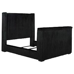 Centergrove Upholstered Queen Wingback TV Bed - Black by Coaster