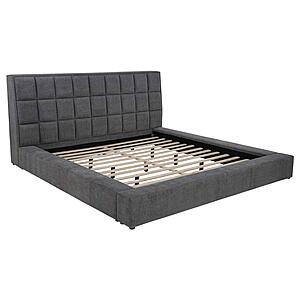 Dreux Upholstered Eastern King Panel Platform Bed - Grey by Coaster