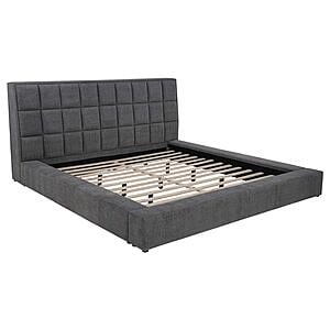 Dreux Upholstered California King Panel Platform Bed - Grey by Coaster
