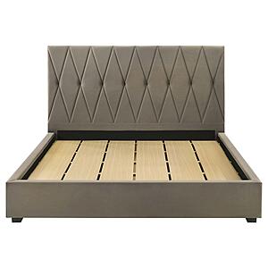 Delsea Upholstered Eastern King Platform Bed - Light Brown by Coaster