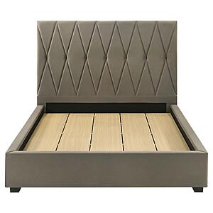 Delsea Upholstered Queen Panel Platform Bed - Light Brown by Coaster