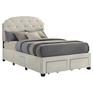 Marianna 4-drawer Upholstered Full Storage Bed - Cream by Coaster