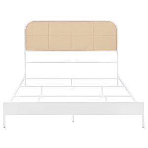 Amherst Radio Weave Rattan Metal Queen Bed - White by Coaster