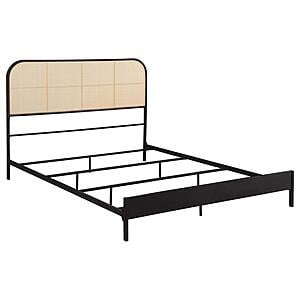 Amherst Radio Weave Rattan Metal Queen Bed - Black by Coaster