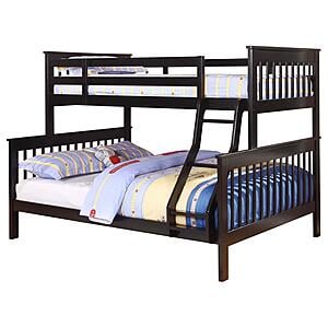 Chapman Wood Twin Over Full Bunk Bed - Black by Coaster